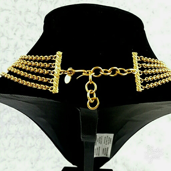 Vintage Monet Multi Strand Gold Chain Necklace - Picture 4 of 5